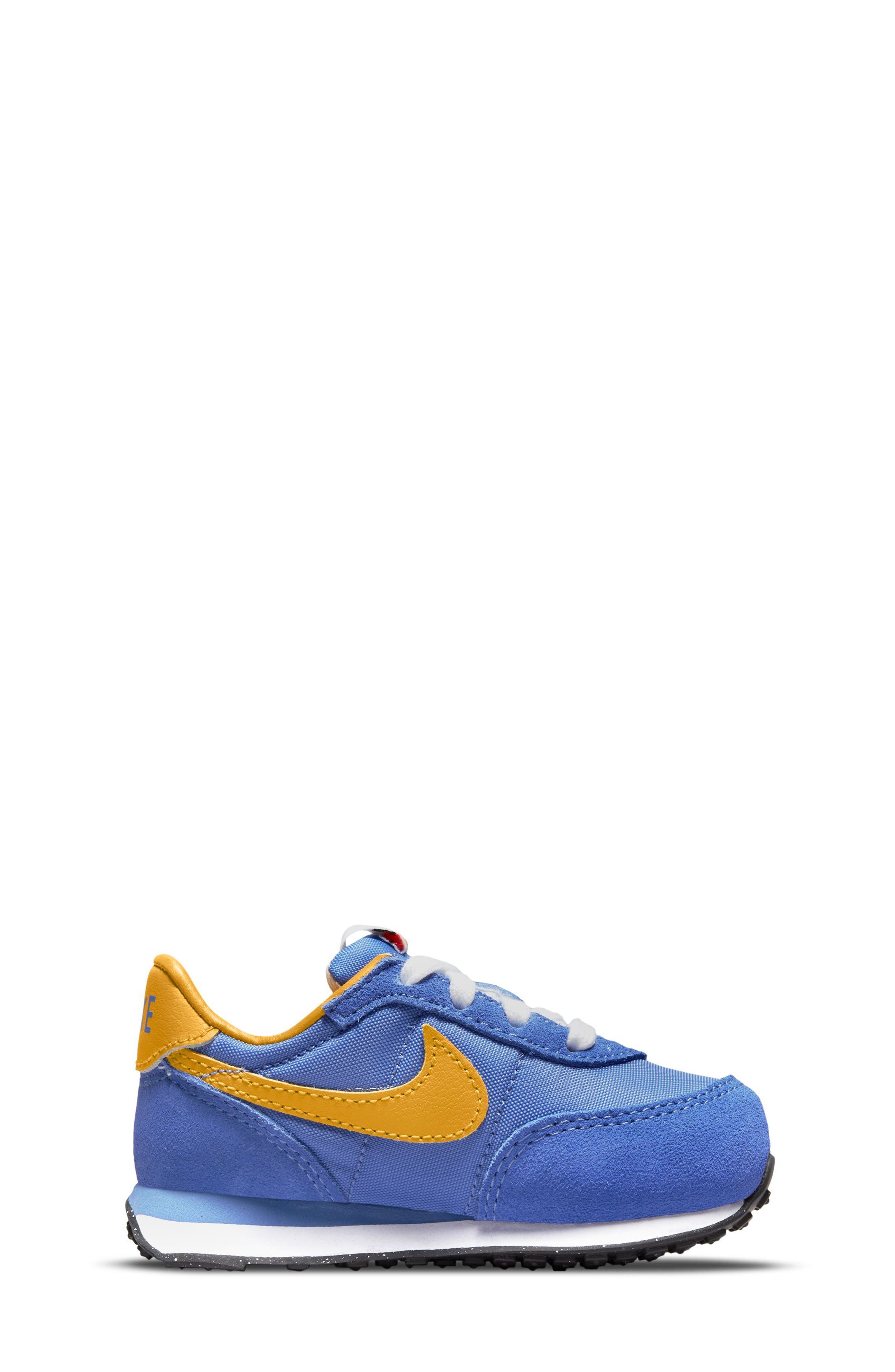 Waffle Trainer 2 Sneaker, Alternate, color, BLUE/ GOLD/ WHITE/ BLACK