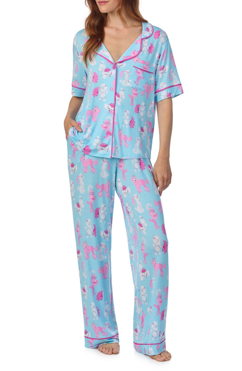 Room Service Pjs Print Pajamas, Main, color, Blue/ Pink Print