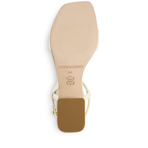 Bernardo Footwear Josei Low Heel Sandal In Eggshell