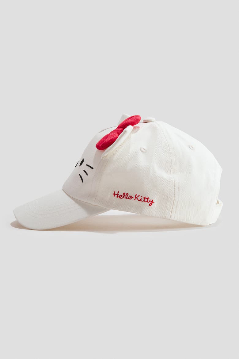 Appliquéd Cap, Alternate, color, White/Hello Kitty