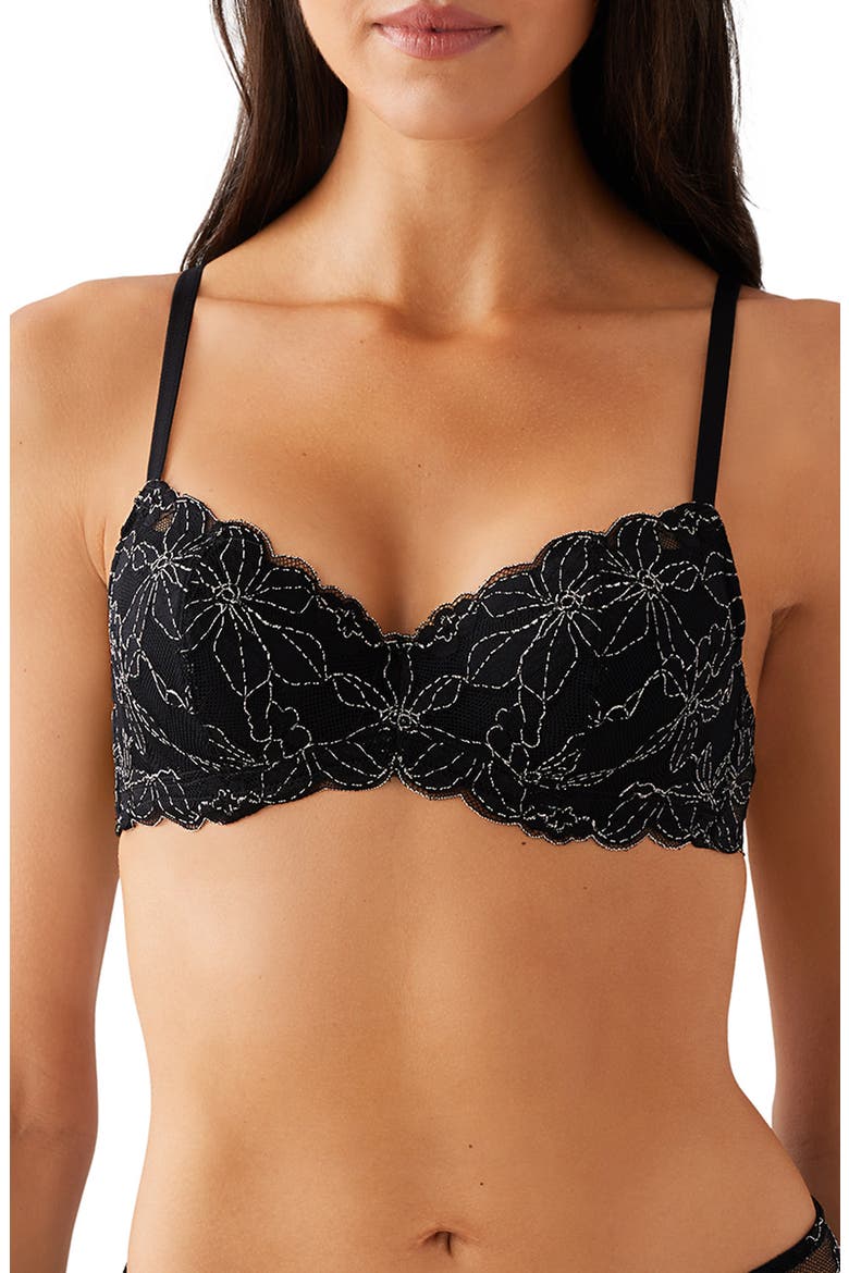 Feeling Famous Underwire Balconette Bra, Main, color, NIGHT/ ANGEL WING