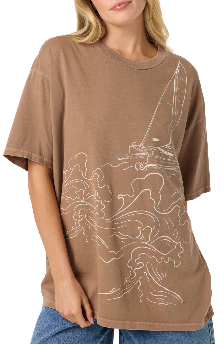O'Neill OG Boat Oversized Graphic T-shirt, Alternate, color, Carob Brown
