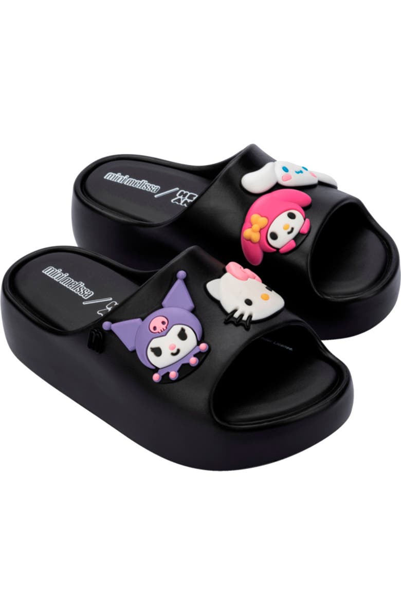 Mini Melissa x Sanrio Kids' Free Platform Slide Sandal, Main, color, Black