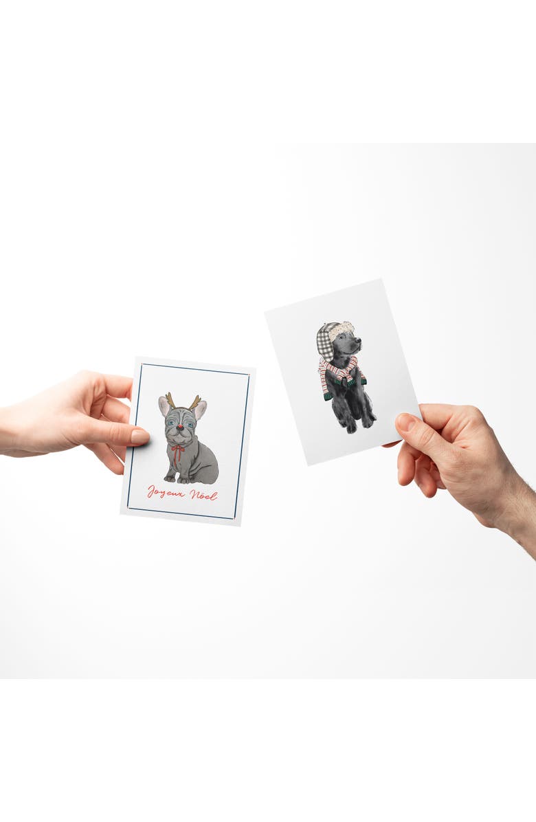 Ramus & Co Lit Retriever, Reindeer Frenchie Dog, Black Lab Winter/Holiday/Christmas Greeting Card Pack Sets, Alternate, color, Multi-Pack