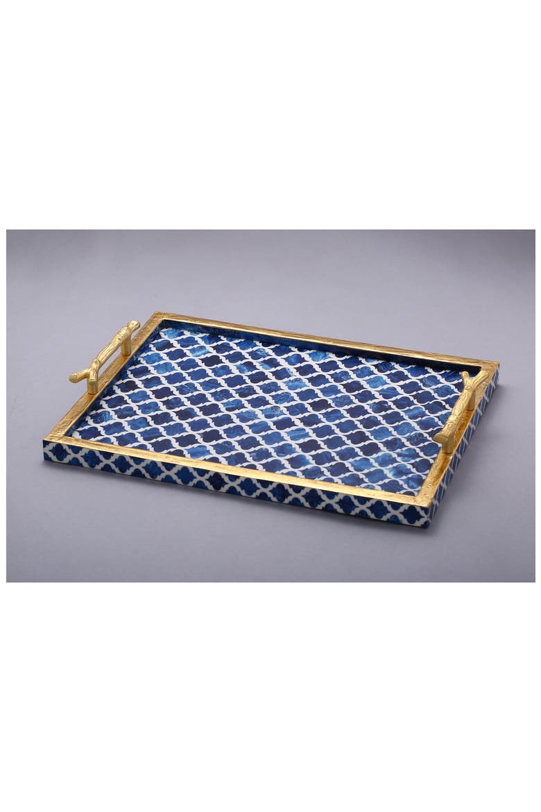 Handmade Decorative Resin Accent Tray, Alternate, color, BLUE