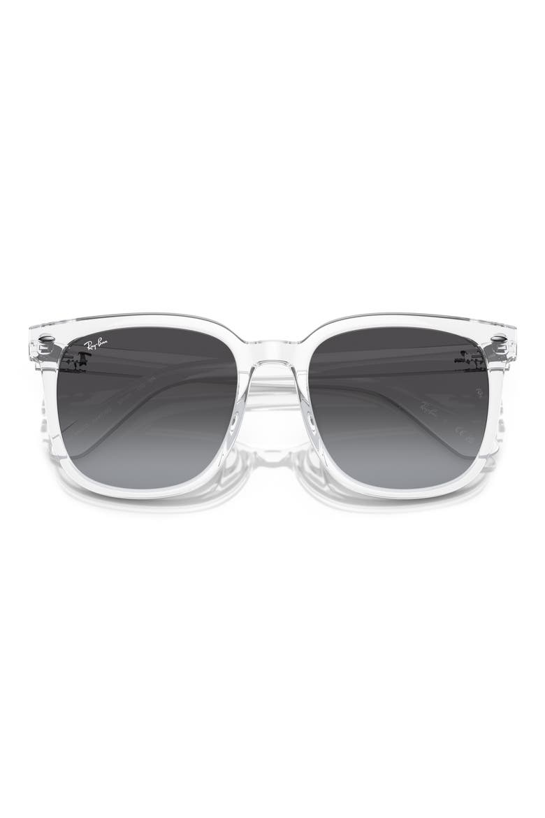55mm Gradient Square Sunglasses, Alternate, color, TRANSPARENT/ GREY GRADIENT