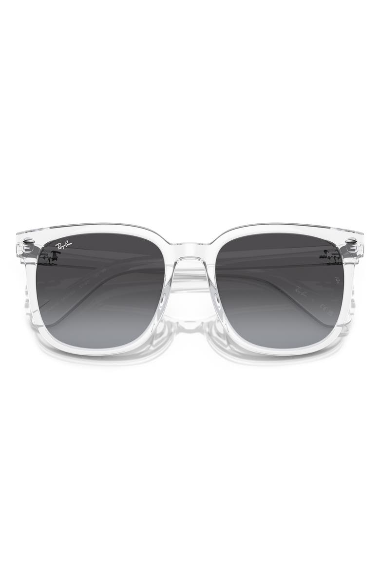 Ray-Ban 55mm Gradient Square Sunglasses, Alternate, color, Transparent/ Grey Gradient