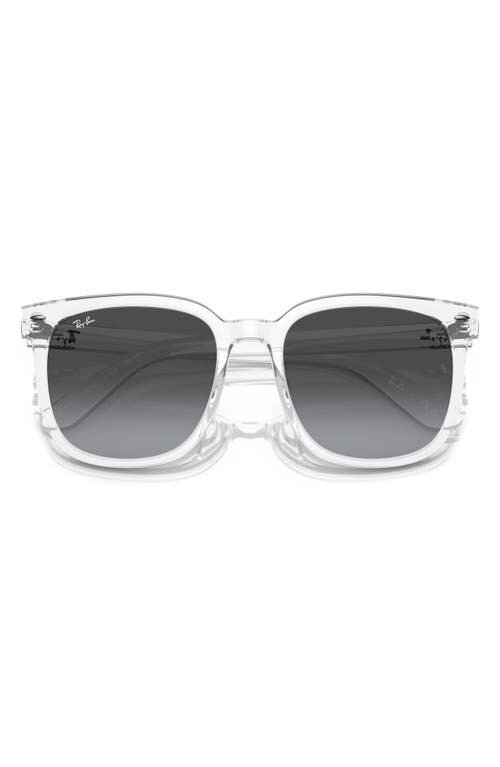 Ray Ban Rb4401d Sunglasses Transparent Frame Grey Lenses 55-20 In Transparent/grey Gradient