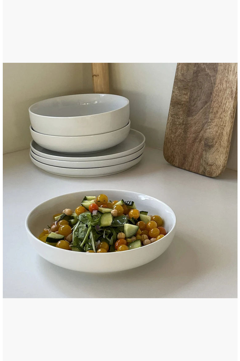 Ceramic Dinner Bowls, Alternate, color, White
