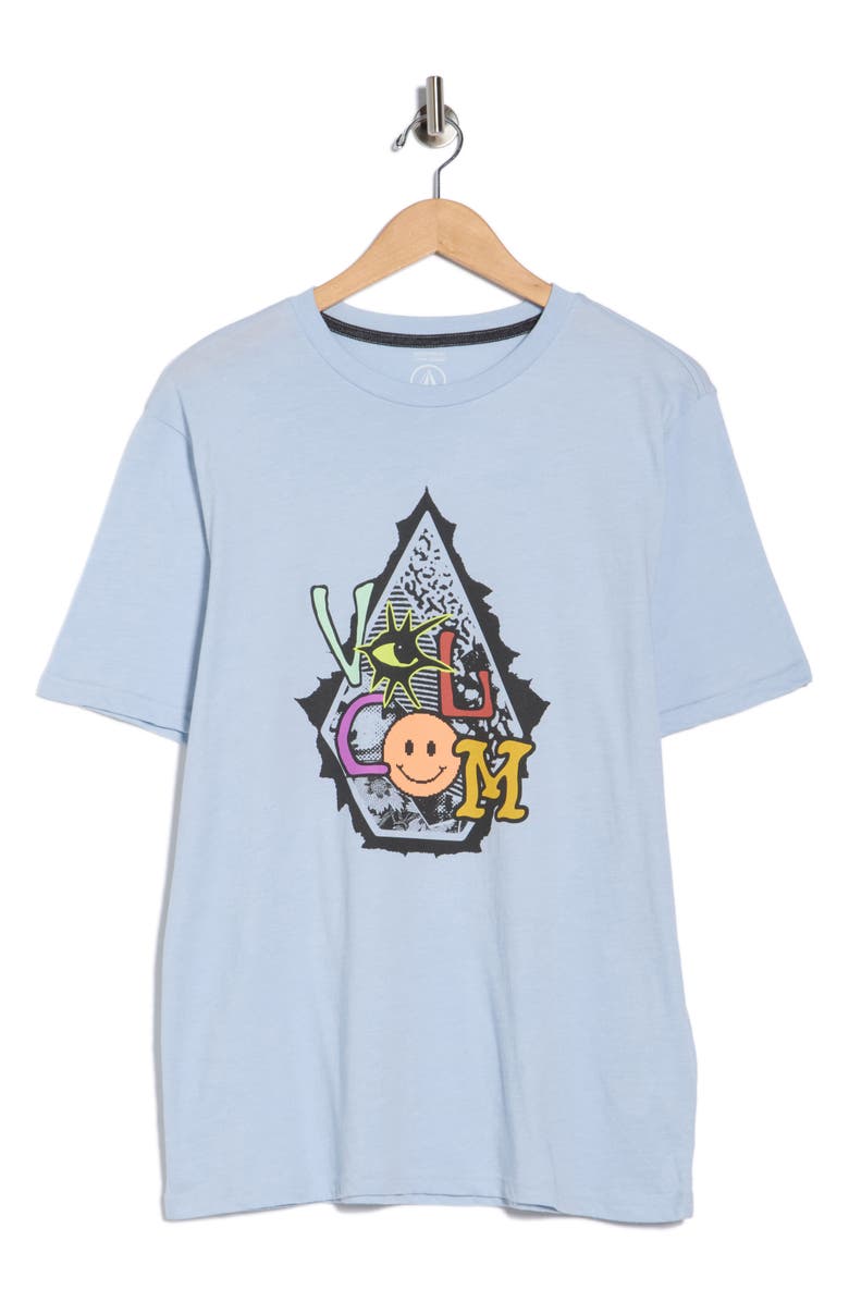 Volcom Psychosis Short Sleeve Graphic T-Shirt, Main, color, Carolina Blue Heather