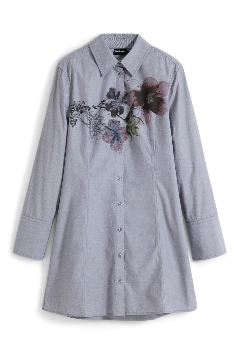 Long Sleeve Shirtdress, Alternate, color, ANTHRACITE GRAY