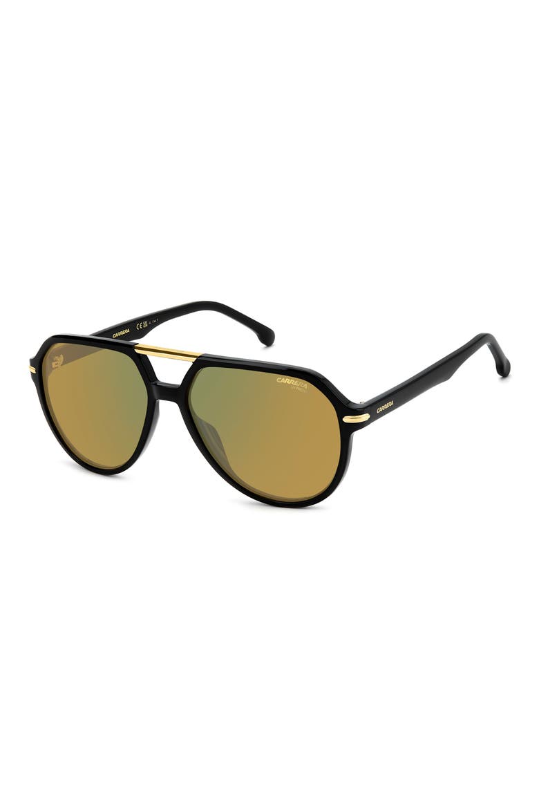 Sport 59mm Pilot Sunglasses, Alternate, color, BLACK / YELLOW GREEN