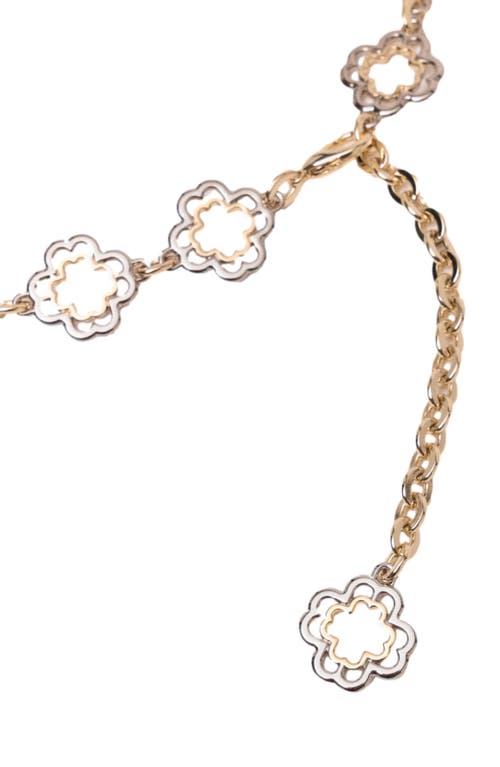 Maje Two-tone Clover Chain Belt In Gold