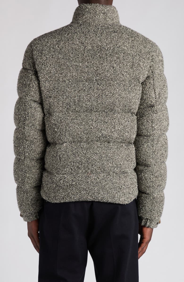 Moncler Agde Tweed Down Puffer Jacket, Alternate, color, Black/ White