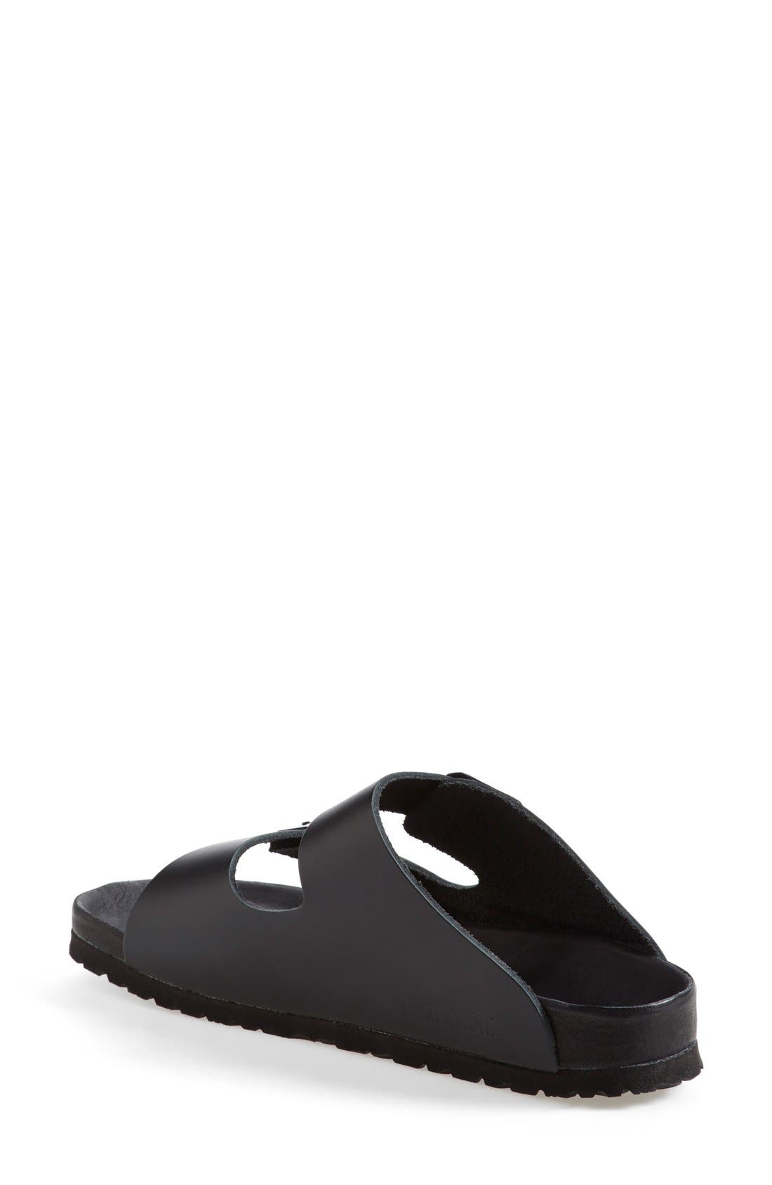'Monterey' Leather Sandal, Alternate, color, BLACK