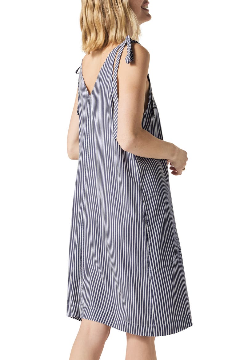 Halston Stripe Minidress, Alternate, color, NAVY STRIPE