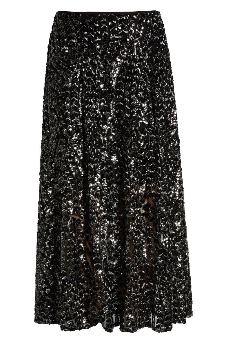 Something Navy Sequin Midi Skirt, Alternate, color,