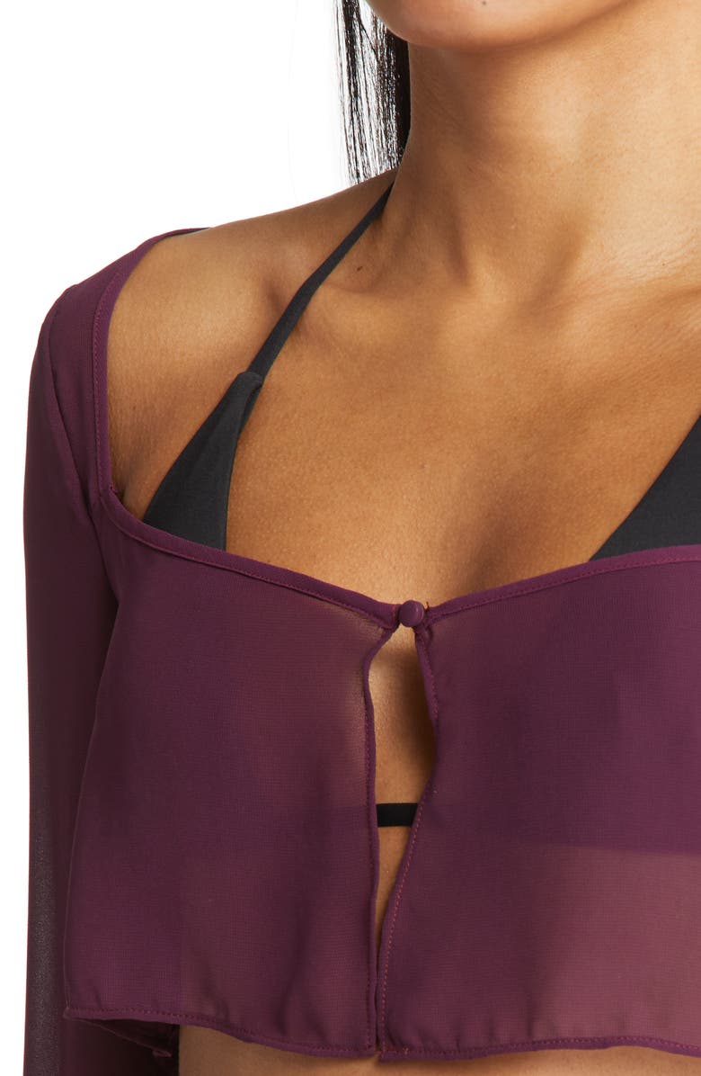 HOUSE OF CB Marseille Georgette Crop Cover-Up Top, Alternate, color,