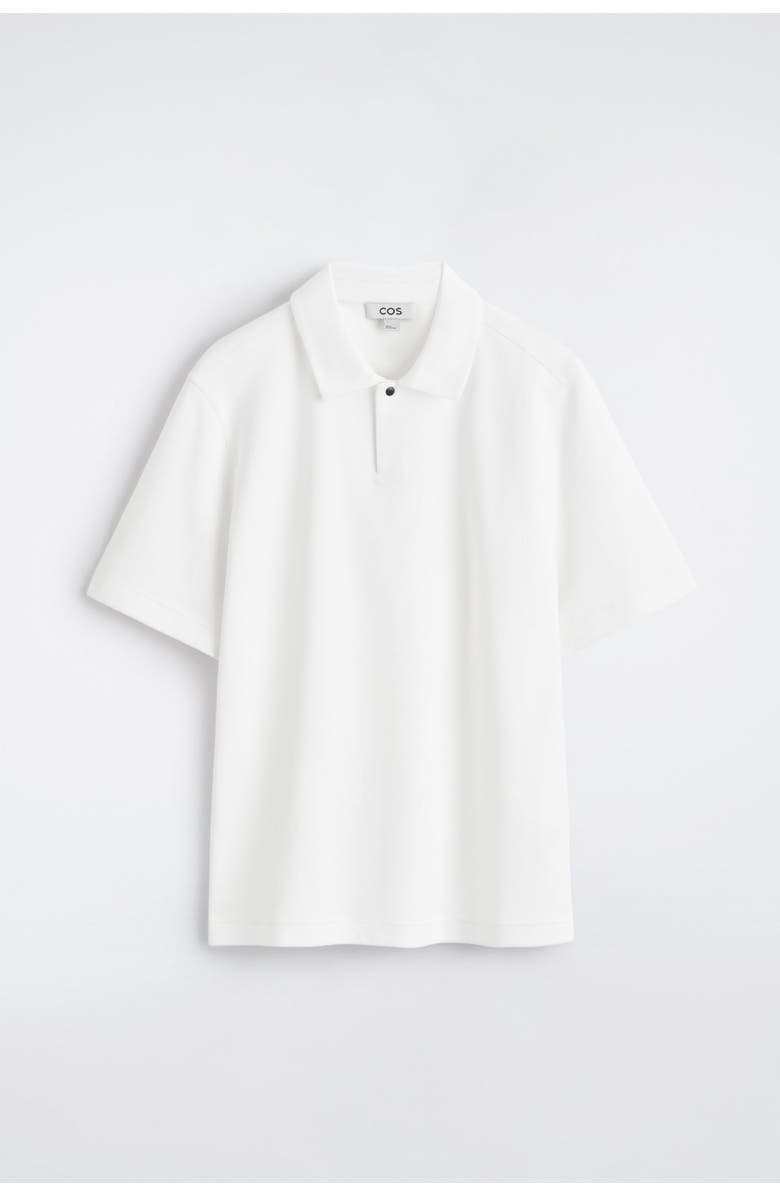 COS Cotton-Piqué Polo Shirt, Alternate, color, White