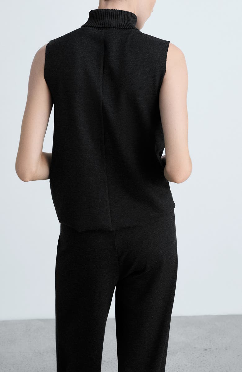 MANGO Sleeveless Turtleneck Sweater, Alternate, color, Dark Heather Grey