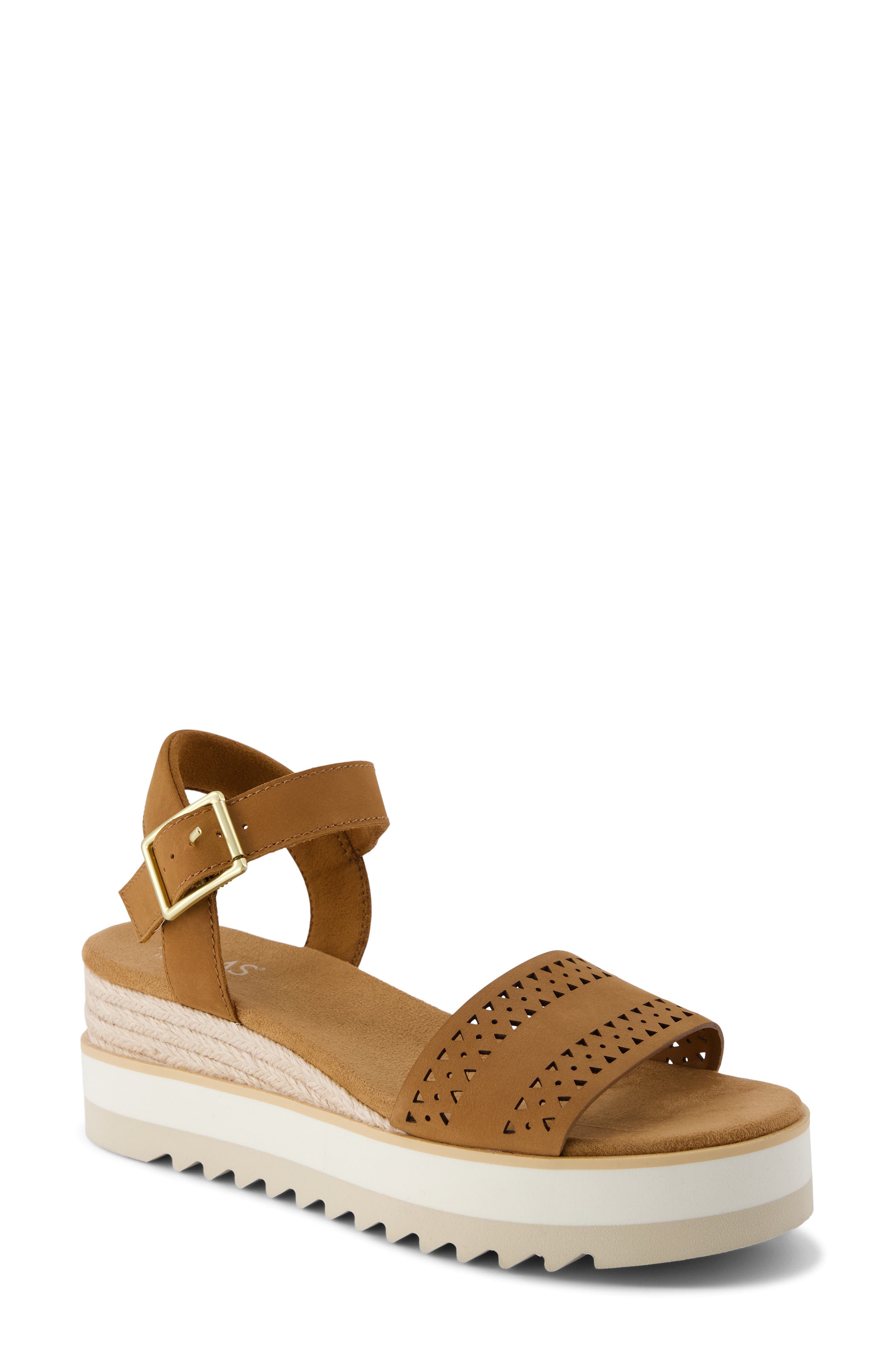 Diana Platform Wedge Sandal, Main, color, MEDIUM BROWN