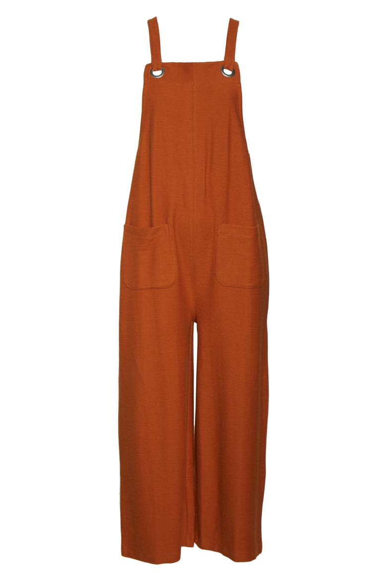 Texture & Thread Apron Bow Back Jumpsuit, Alternate, color, BRIGHT EMBER