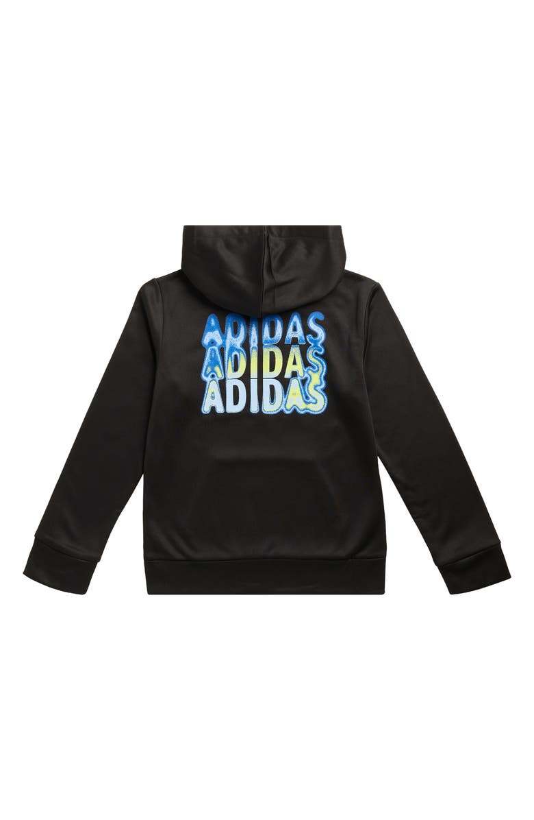 adidas Kids' Graphic Recycled Polyester Fleece Hoodie, Alternate, color, Black