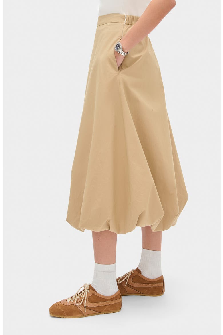 Nola Organic Cotton Bubble Midi Skirt, Alternate, color, CAMEL