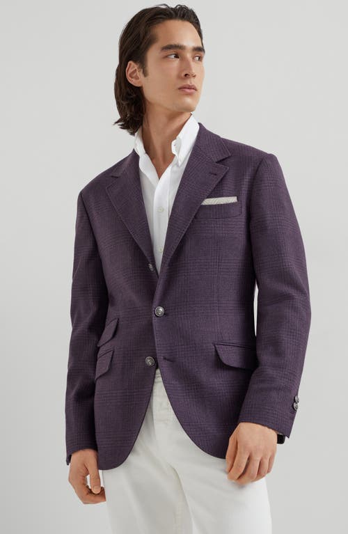 Brunello Cucinelli Blazer With Metal Buttons In Purple