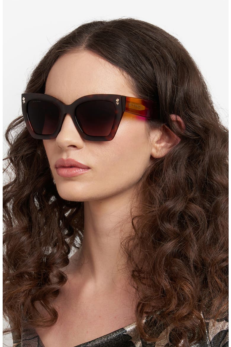 55mm Gradient Cat Eye Sunglasses, Alternate, color, HAVANA/ BROWN SF