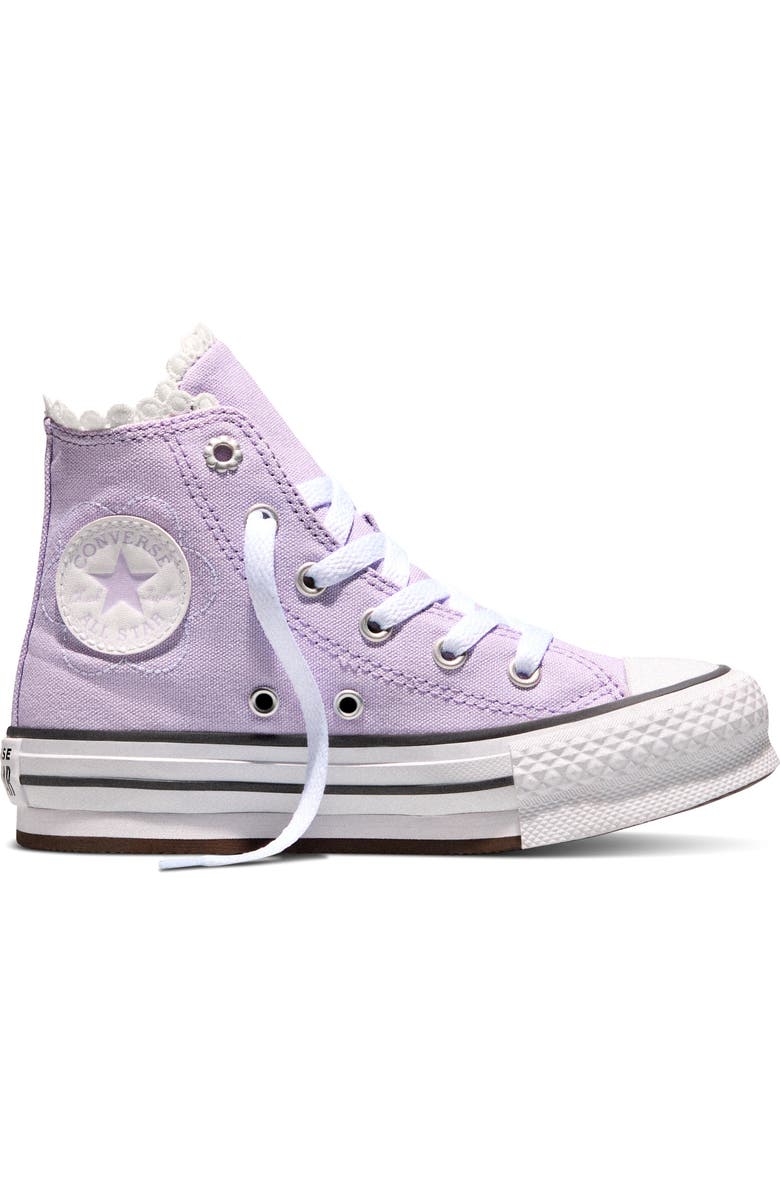 Converse Kids' Chuck Taylor All Star EVA Lift Canvas High Top Platform Sneaker, Alternate, color, Lavender Latte/White/Black
