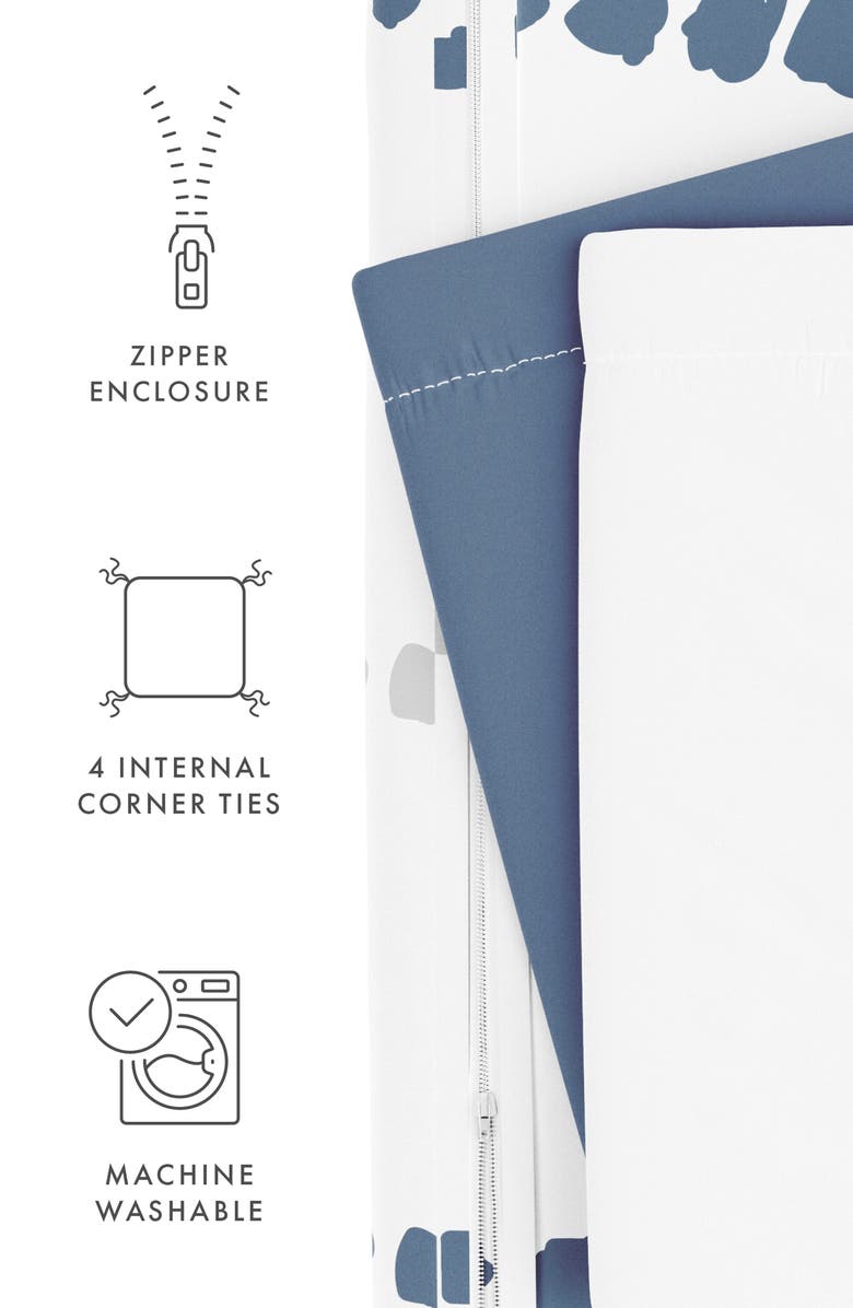 HOMESPUN Premium Ultra Soft Urban Vibe Pattern 3-Piece Reversible Duvet Cover Set, Alternate, color, Navy