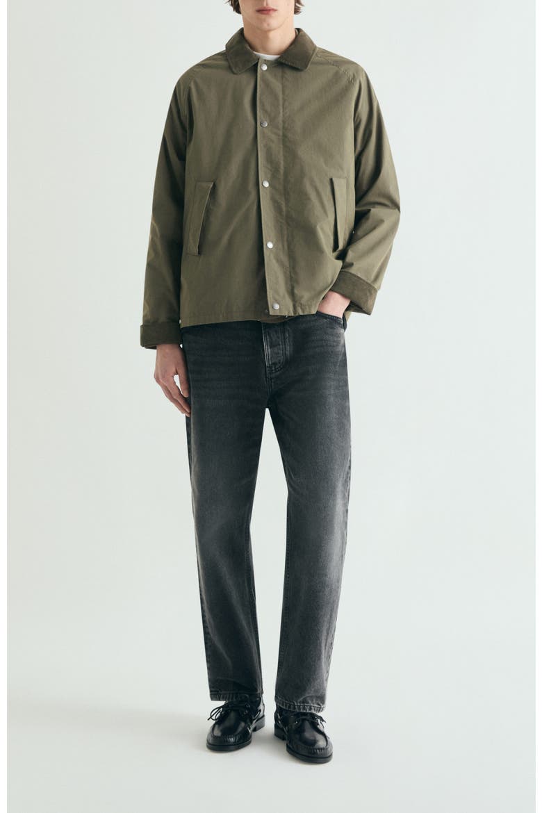 Boxy Corduroy Collar Jacket, Alternate, color, Khaki
