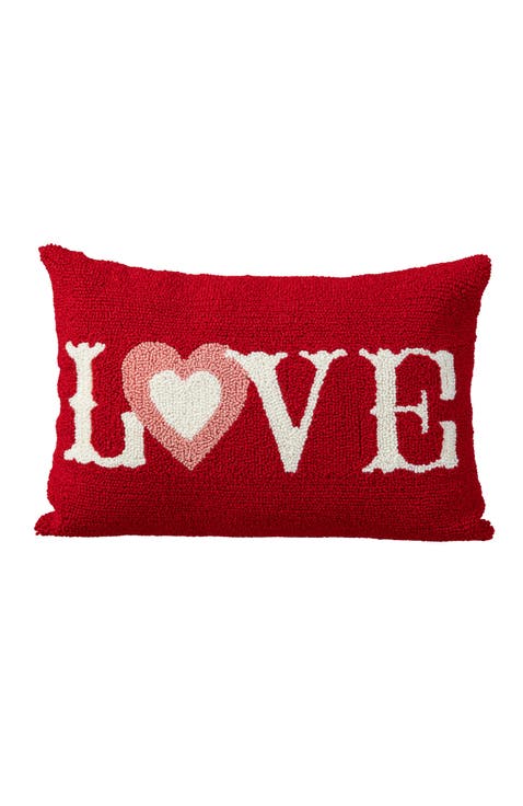 18"L Valentine's Hooked LOVE Pillow