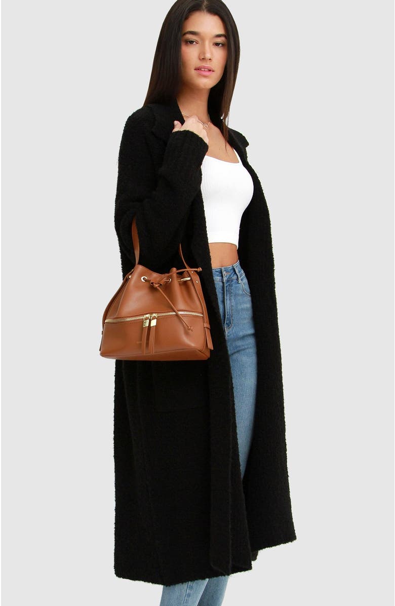 Belle & Bloom Born To Run Sustainable Sweater Coat, Alternate, color, Black