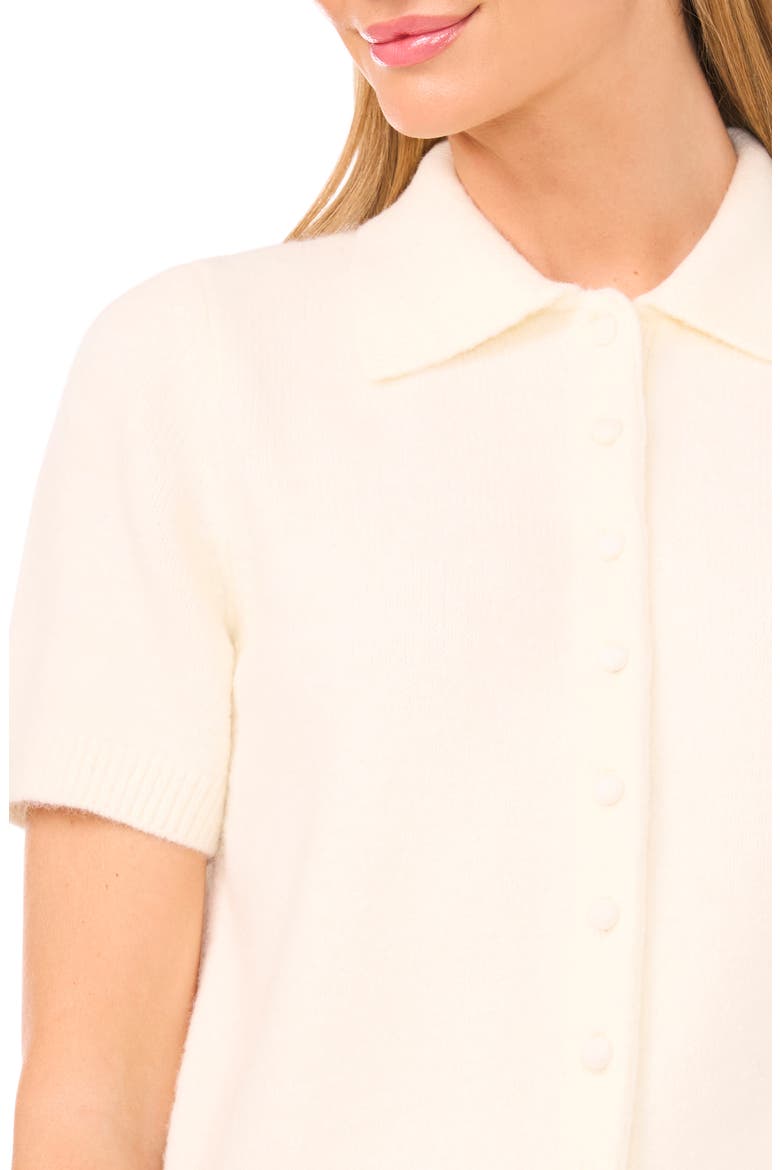 Short Sleeve Polo Sweater, Alternate, color, WARM WHITE