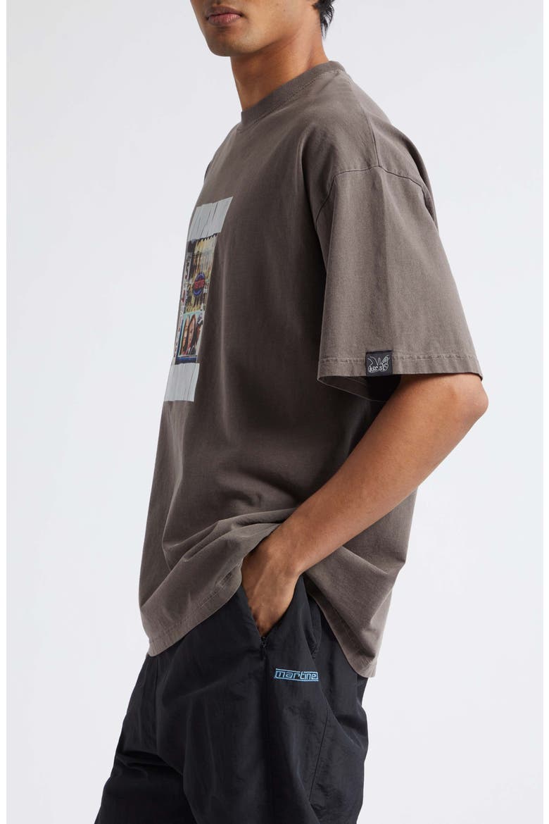 Oversize Cotton Graphic T-Shirt, Alternate, color, BROWN WASHED