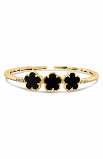 CZ by Kenneth Jay Lane Clover Open Cuff Bracelet