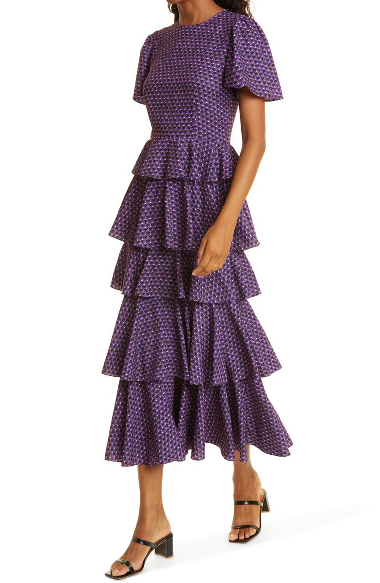 RHODE Serena Short Sleeve Tiered Dress, Alternate, color, 