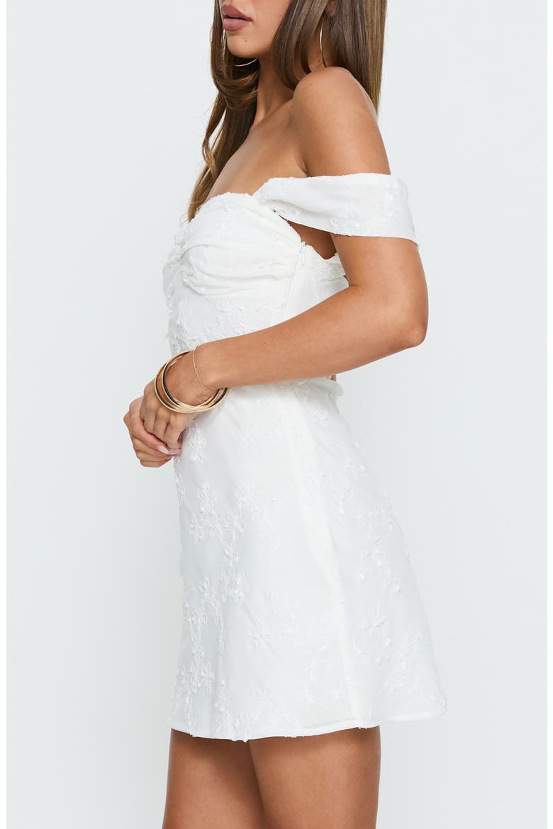 Rozerie Off the Shoulder Minidress, Alternate, color, WHITE