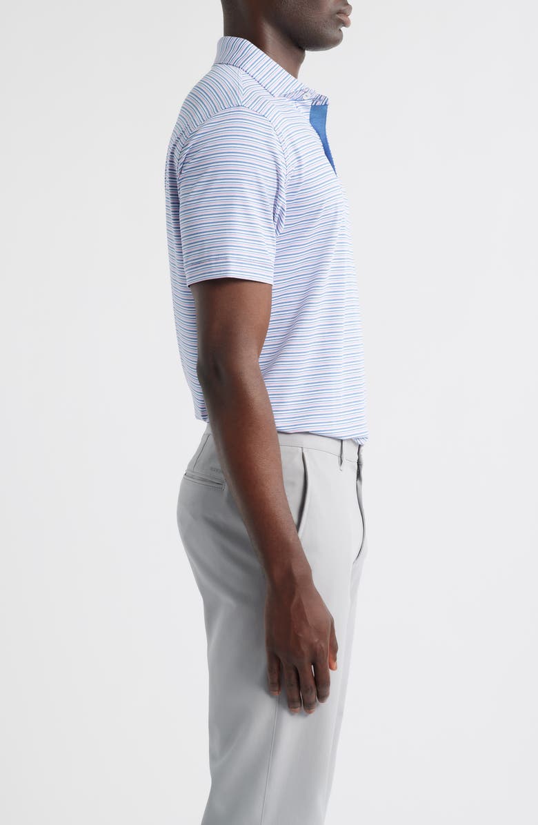 Peter Millar Chase Stripe Performance Jersey Polo, Alternate, color, Lunar Blue