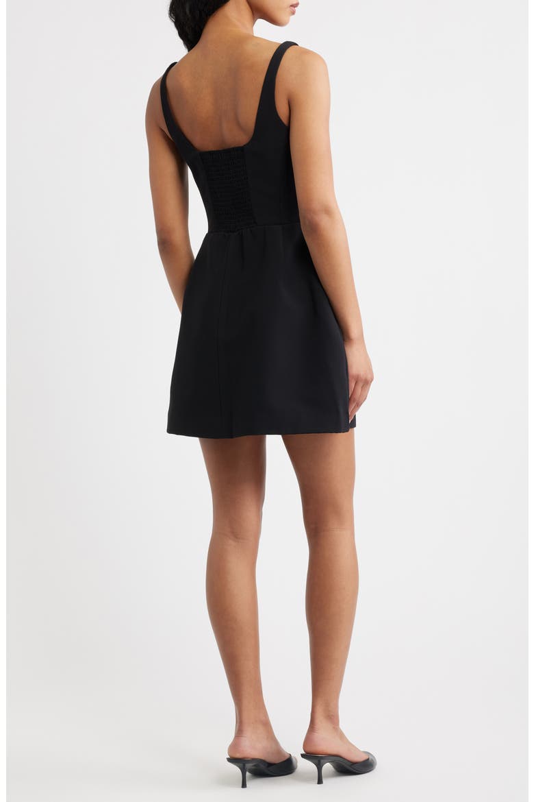 Lily Square Neck Cocktail Minidress, Alternate, color, BLACK