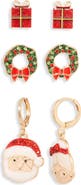 Leith 3-Pack Assorted Holiday Stud & Hoop Earrings