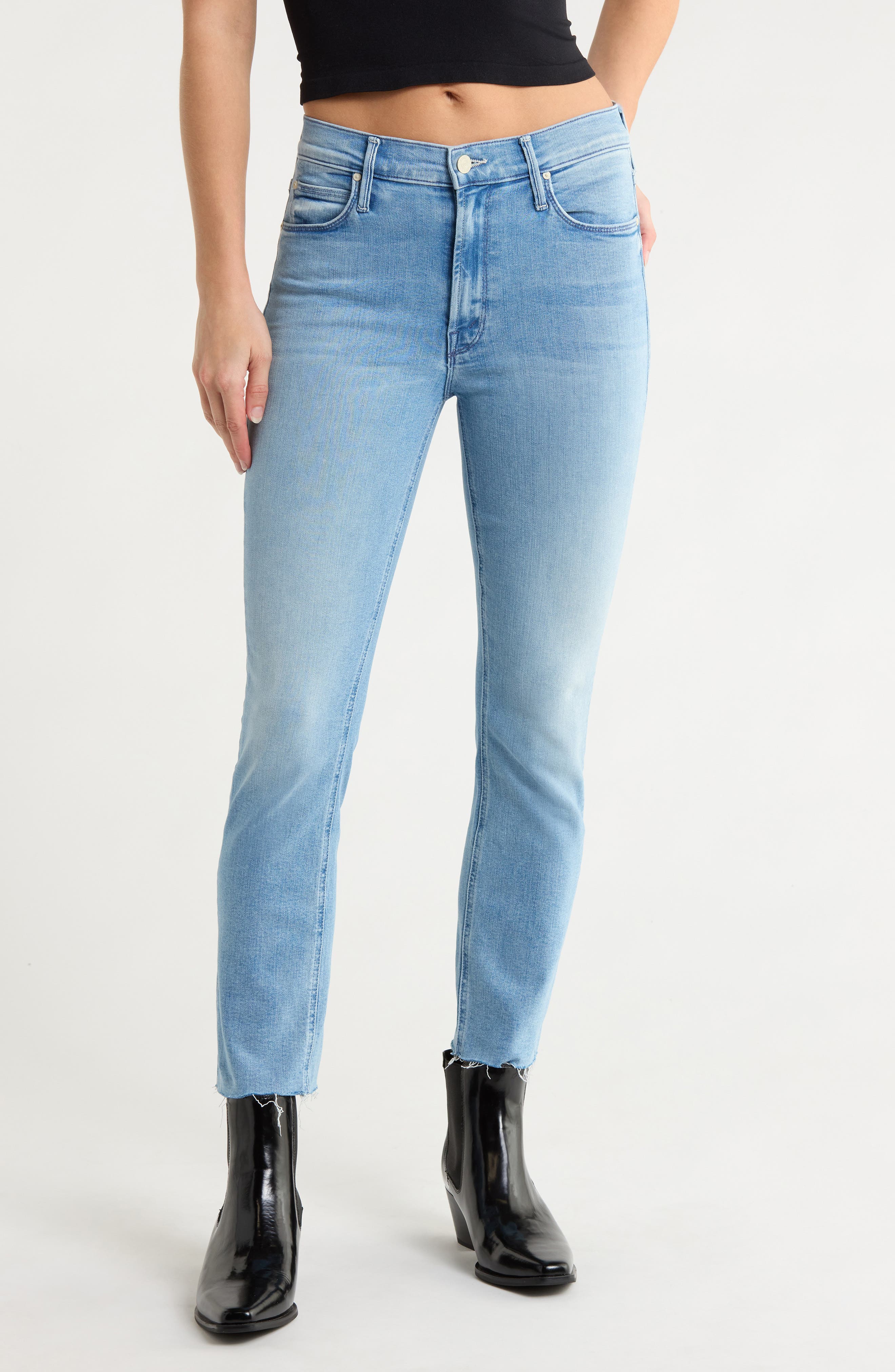 MOTHER The Mid Rise Dazzler Crop Stretch Jeans