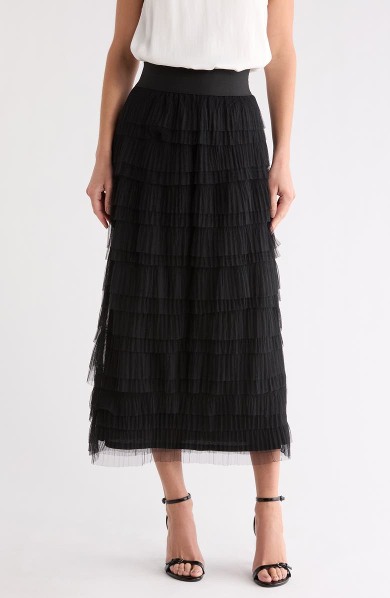 matty m. Tiered Tulle Skirt, Main, color, Black