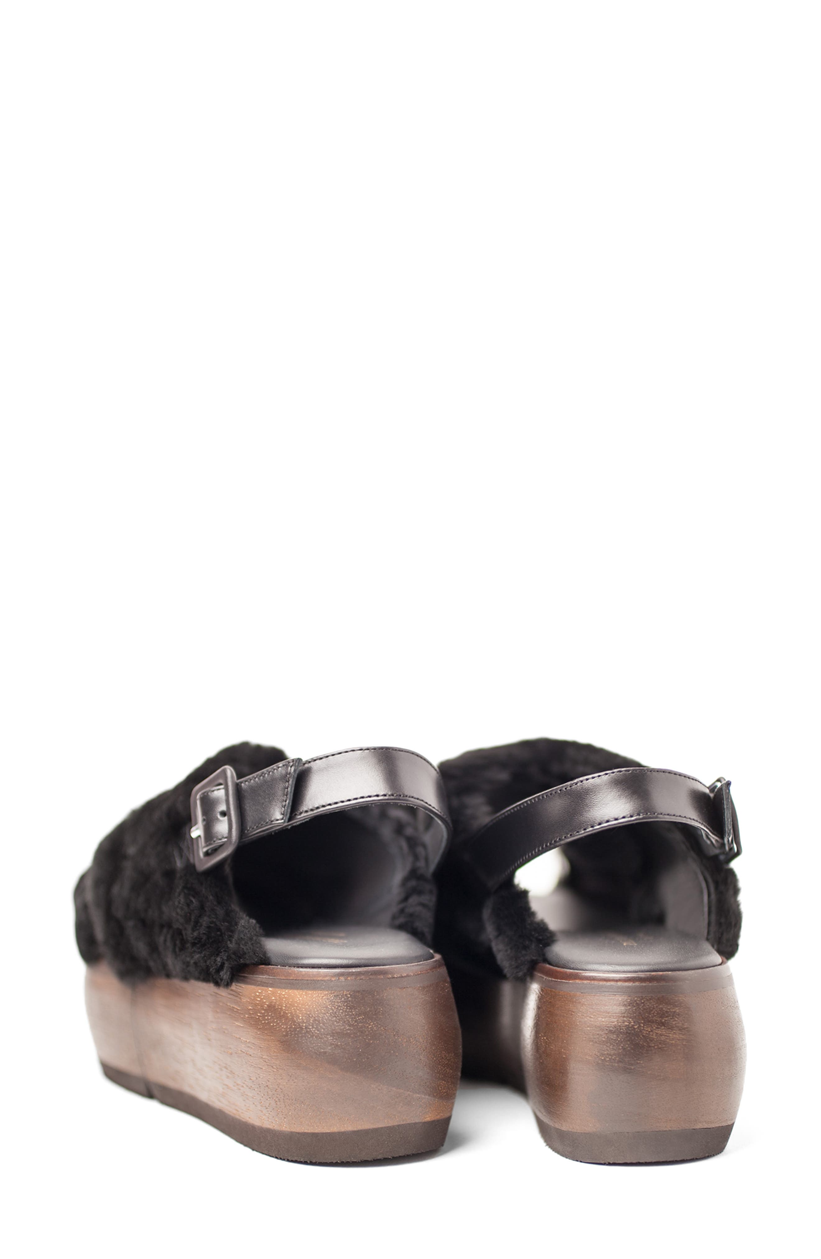 Paloma Barcelo Viola Moution Genuine Shearling Platform Sandal, Alternate, color, 