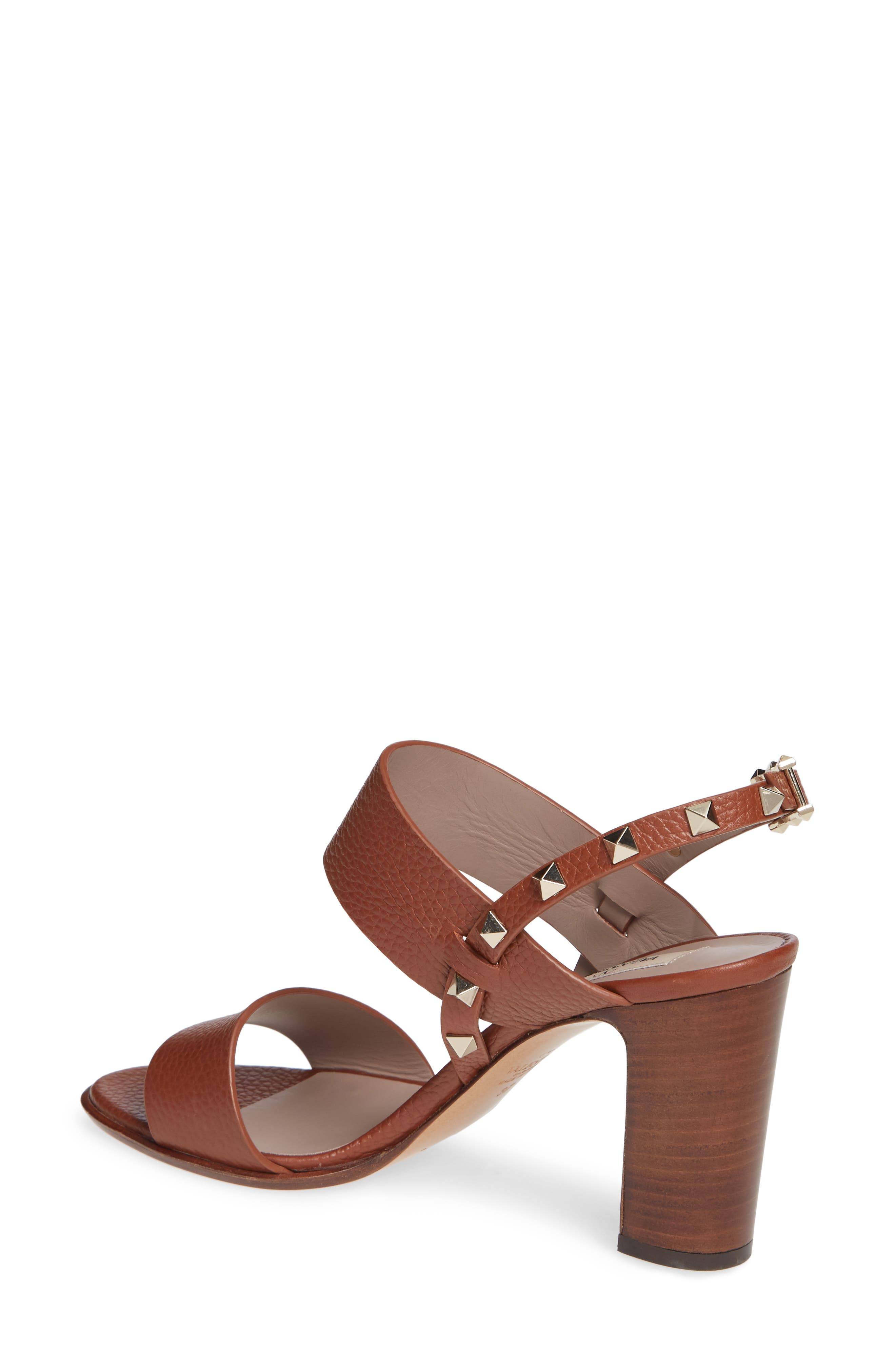 Valentino Garavani Rockstud Slingback Block Heel Sandal, Alternate, color, 