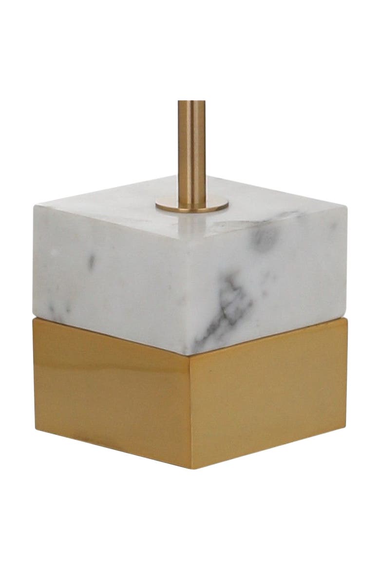 Iva 56.5" Adjustable Brass Library LED Floor Lamp, Brass Gold/Carrara Marble, Alternate, color, Brass Gold