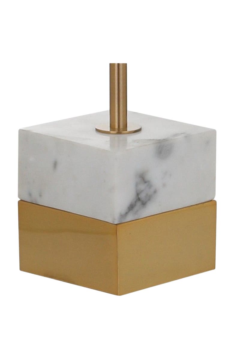 JONATHAN Y Iva 56.5" Adjustable Brass Library LED Floor Lamp, Brass Gold/Carrara Marble, Alternate, color, Brass Gold