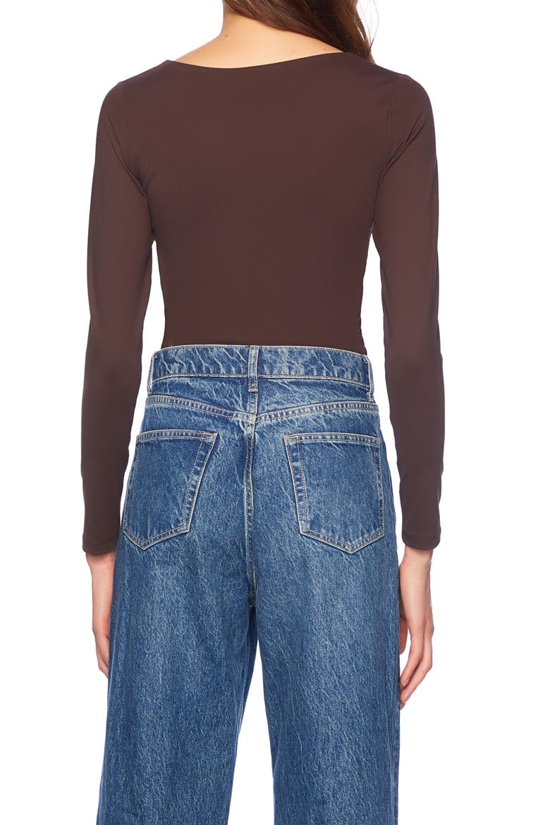 Diagonal Neck Long Sleeve Top, Alternate, color, JAVA